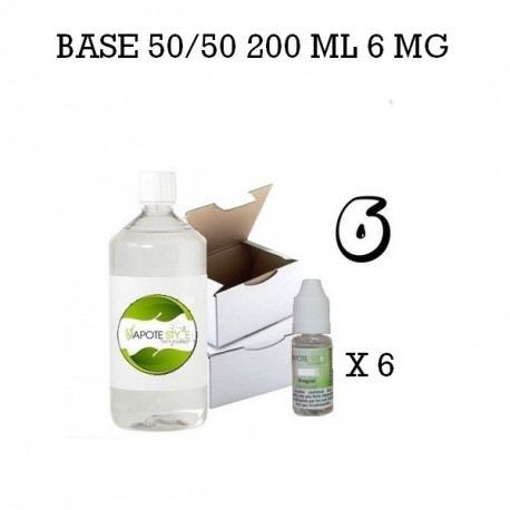 Base e-liquide 50/50 nicotine 6 MG en 200 ML